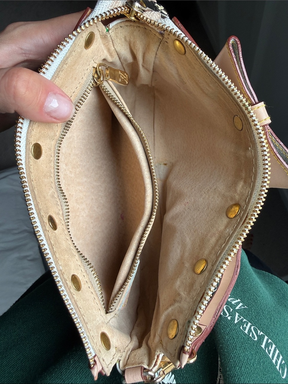 Louis Vuitton Multicolor Monogram Mini Bag on White Canvas with Tan Trim - Picture 4 of 6
